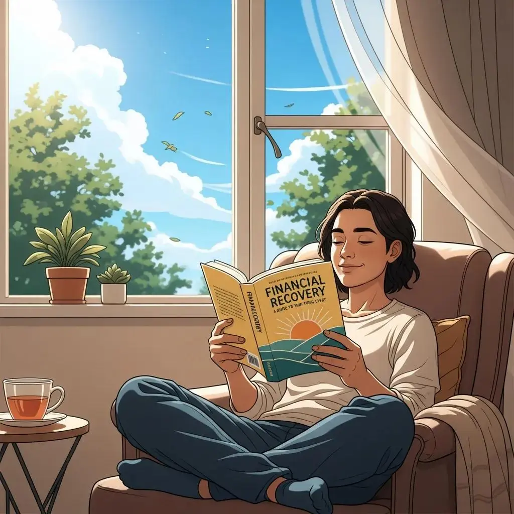 Person reading about financial recovery, illustrating the peace of mind after bankruptcy discharge