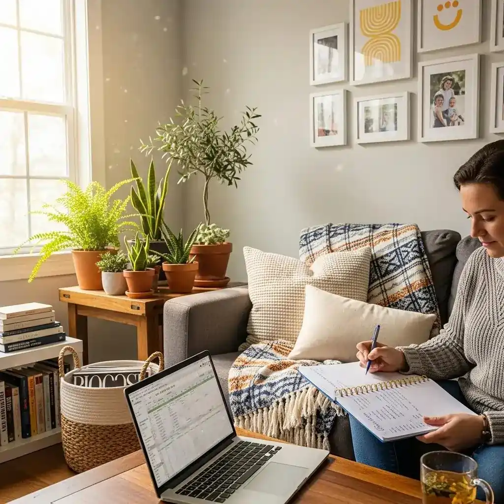 Person calculating Chapter 13 plan payments at home